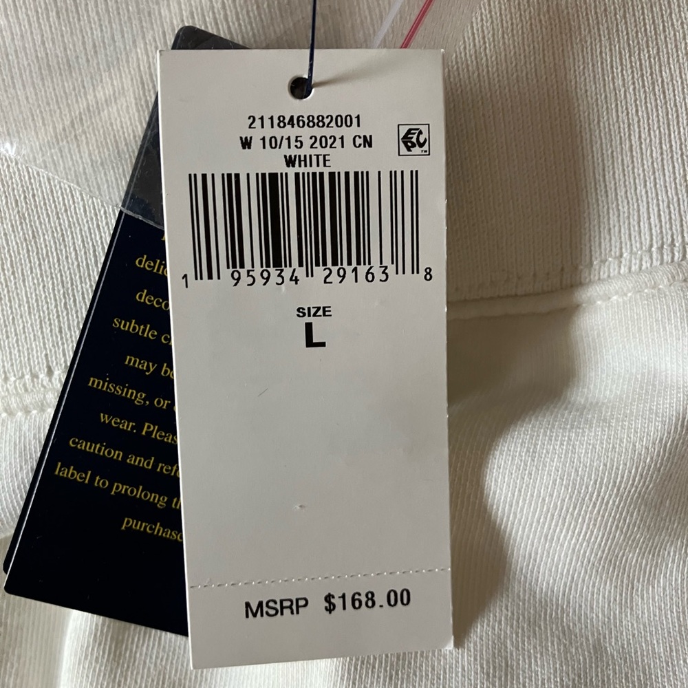 NWT Polo Ralph Lauren White Joggers with Embroidered Detail L - Picture 6 of 6